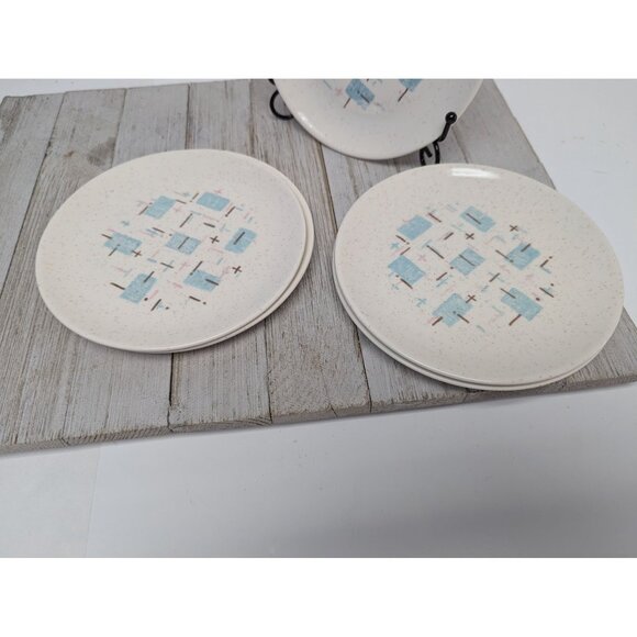 Vintage Set of 5 Vernonware Metlox Heavenly Days 6 1/4” Bread Plates MCM - Picture 4 of 9